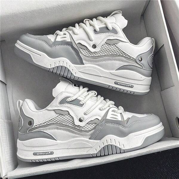 Zapatos de hombre 2025 Nuevos zapatos deportivos casuales de estilo retro para primavera y otoño, zapatillas de plataforma antideslizantes para verano