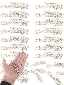 10 Stück Weihnachtsschmuck - Mini Fröhliche Weihnachten Holzscheiben, blanke Weihnachtsbaum Hängeornamente zum Selbstbemalen, DIY Bastelbedarf, geeignet für Weihnachtsdekoration Zuhause, Weihnachtsdekoration, Raumdekoration, Heimdekoration, Schlafzimmerdekoration, Weihnachtsdekoration Winter