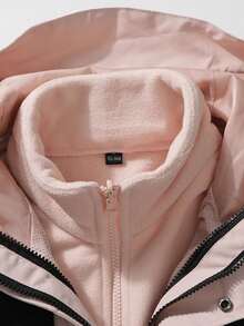 新款女士户外连帽夹克，休闲防风外套，适合日常出行和运动，抓绒面料，滑雪适用