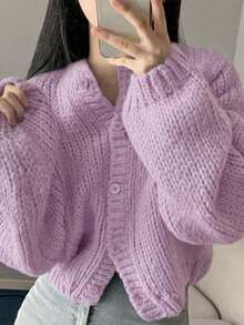 Chaqueta de punto de estilo perezoso y suave de atmósfera de ocio de otoño e invierno EAVA