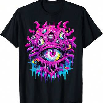 Funny Monster Cute Cartoon Comic Halloween Graffiti Anime T-Shirt (1)