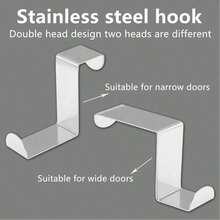 2pcs/10pcs Z-Shaped Door Hooks, Double-Headed Hooks, Cabinet Door Hangers, Z-Shaped Metal Hangers, Sturdy Bathroom Door Towel Hooks, Closet Door Hooks For Hanging Clothes, Coats, Storage Boxes, Reversible Single Clothes Rack Hooks, Suitable For Door, Bathroom, Kitchen, Cabinet, Drawer
