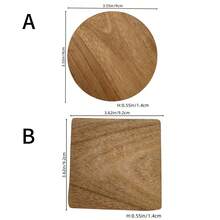 Acacia Wood Coasters Set Of 5 Wooden Drink Coasters, Natural Coaster Set For Cups, Rustic Wood Coaster Bulk For Home & Kitchen
