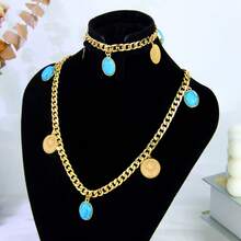 1 Set Dubai Vintage Wedding Jewelry Set 21k Gold Plated Arabic Muslim Punk Hip Hop Necklace Middle Eastern Women Jewelrys - Jewelry Set - View 9