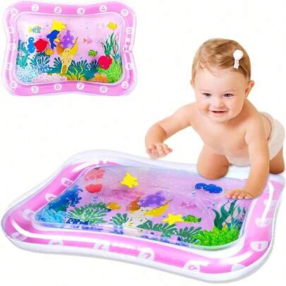 1 pièce Tapis gonflable de claquage, tapis à eau pour bébé, convient aux nourrissons de 3 à 24 mois, renforce les muscles du bébé, jouet bébé rose portable (jouet créature flottante de l'océan aléatoire - utilisation supervisée recommandée) Tapis de jeu pour bébé, jouets pour bébés nouveau-nés, jouets pour 2 ans, tapis de jeu pour enfants, tapis de rampement pour bébé, jouets, jouets pour bébé, tapis de jeu pour bébé, tapis de jeu, jouets pour bébé, tapis de jeu pour bébé, jouet pour bébé, jouet pour bébé fille, jouets, rose