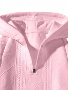 Sudadera con capucha y media cremallera casual para hombre, otoño - Rosa - Ver 4