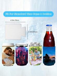 Customized Insulated Can Drink Holder - Can Print Personalized Logos And Text. Customized Christmas Can Drink Holder, Foldable Design, Printed With Logos And Text. Perfect For Halloween, Christmas And Holiday Party Decorations And Gifts. Suitable For Parties, Picnics And Outdoor Activities. Colorful Text Options Available. Party And Picnic Essential. Holiday Theme Design. Suitable For Beer, Soda And Other Beverages., Wedding Favors - Multicolor - View 7