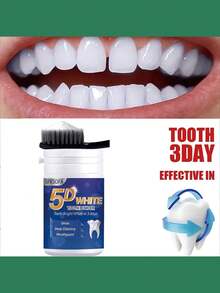 5D美白科技！3天亮白，深层清洁，保护牙龈，牙粉
