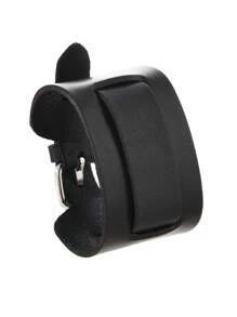 1pc Double Row Punk Style Leather Bracelet, Personalized Wrist Cuff Jewelry, Suitable For Daily Wear, Gift