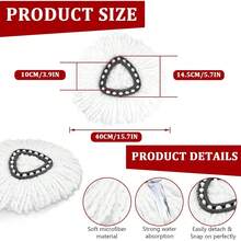 2 Pack Scrubber Mop Head For O-Ceda EasyWring 1-Tank System, Spin Mop Scrub Brush Head Replacement, Shower Floor Scrubber, Hard Bristle Cleaning Brush For Bathroom Kitchen Tile And Hard Floor