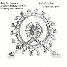 Modelo de Montagem Metálica 3D, Quebra-cabeça de Fivela de Aço Inoxidável DIY, Modelo de Arquitetura, Sem Necessidade de Cola, Presente de Aniversário, Ornamento Decorativo, Panteão, Carrossel, Roda-gigante, Campo de Futebol, Jardim de Suzhou