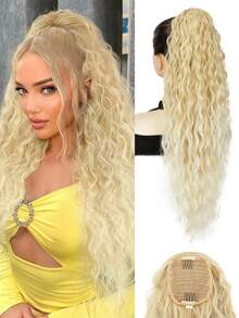 Ponytail Extension, 26 Inch Bohemian Style Drawstring Ponytail Hair Extensions For Women, Long Curly Wavy Pony Tail Natural Synthetic Hairpiece For Women - Multicolor - View 14