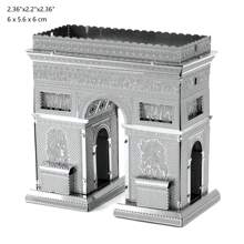 3D Metal Puzzle Assembly Model, DIY Stainless Steel Buckle Jigsaw, Architecture Model, No Glue, Birthday Gift, Decorative Ornament, Dutch Windmill, Arc De Triomphe, Brandenburg Gate, Tower Bridge, Ferris Wheel, Burj Khalifa, US Capitol, Carousel - Multicolor - View 7