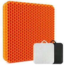 19.7" Gel Seat Cushion, Super Large & Thick Office Chair Cushion For Long Sitting - Back Hip Tailbone Pain Relief Cushion, Egg Seat Cushion Desk Chair Pads For Cars Wheelchair - Fits Up To 350 Lbs-222684 - 橘色中號 - 查看 2