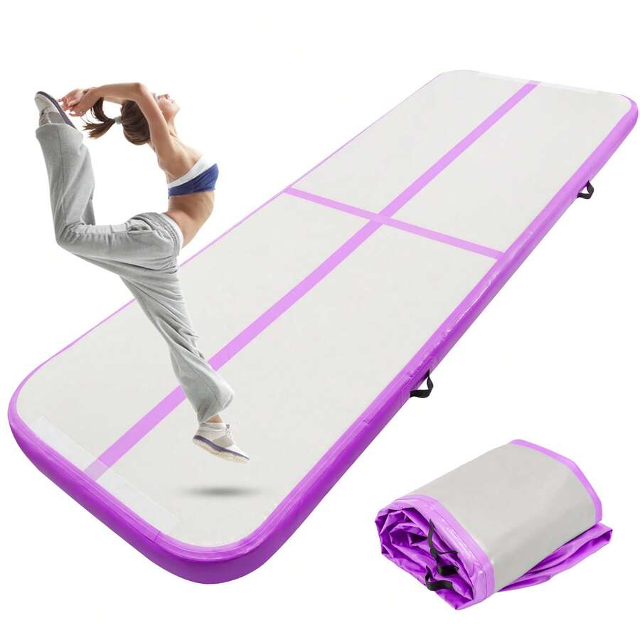 Air Floor Mat 10ft Tumbling Mat Inflatable Gymnastics Mat Thick With Pump For Youth/Adults - Purple without Pump- - View 1
