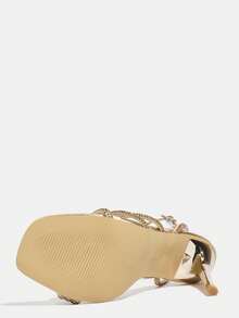 女士新款时尚性感方头细高跟鞋，香槟色，镶嵌闪亮水钻，优雅适合正式场合、派对、约会之夜、春夏装扮 - 香檳色 - 查看 7