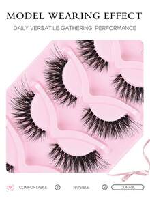 5 Pairs Of Artificial False Eyelashes 3D Fluffy Natural Eyelashes Suitable For Daily Use