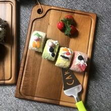 Multifunctional Wooden Kitchen Board, Wooden Cutting Board, Solid Wood Cutting Board With Juice Groove, Double-Sided Chopping Board, Household Kitchen Cutting Board, Butcher Block For Meat, Cheese, Bread, Vegetables And Fruits, Kitchen Essentials, Dorm Necessities, Convenient Hanging And Storage