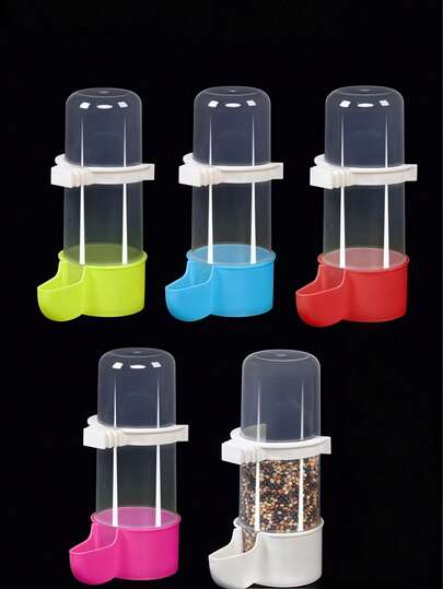 1 Stück automatischer Vogeltränke, Papagei & Nymphensittich Wasserspender, große Vogelfutterstelle mit Clip, automatische Vogeltränke, Vogel Trinkwasserflasche, Dual-Zweck zum Trinken und Füttern, automatische Tränke