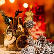 20/50 Piezas Conos de piña decorativos falsos y convenientes de estilo DIY para decoración de Navidad, otoño, invierno y hogar. Decoración realista de piñas artificiales para coronas navideñas, regalos y decoración de dormitorio.