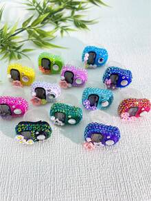 12个装全新手指计数器，4层激光钻石花朵计数器，全覆盖花朵计数器，计数和装饰二合一功能 - 彩色 - 查看 5