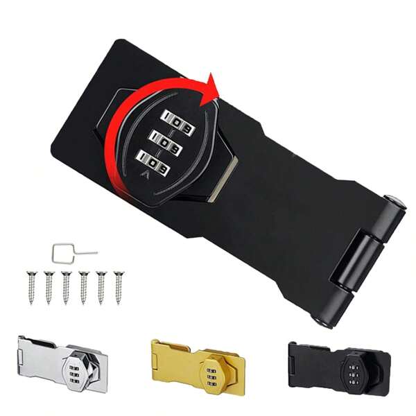 4 Inch Household Cabinet Password Locks With Screws, Anti-Theft 3 Digit Combination Lock, Keyless Sliding Door Lock, Privacy Locks For Closet Drawer File Cabinet 1pc