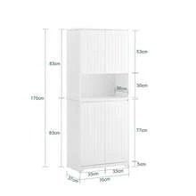 SoBuy Bathroom Tall Cabinet Cupboard Bathroom Storage Cabinet With 2 Laundry Baskets White W70 X D37 X H170cm BZR150-W Home Bathroom Decor Bathroom Organizer Summer Bathroom Accessories - trắng - Xem 2