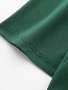 1-Piece Boy Slogan Printed Short-Sleeve T-Shirt, Soft Fabric Summer Daily Casual Wear - Dark Green - View 4