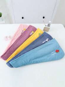 3/2/1件装加厚珊瑚绒卡通刺绣吹风帽，吸水三角干发巾，发帽，浴帽，护发产品及配件，适用于理发店、美容院、旅行、返校季、度假、女士发饰，也适用于美容院、酒店、运动、居家、毛巾、护肤干发巾 - 彩色 - 查看 8