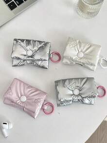 蝴蝶结造型柔软保护收纳袋，适用于耳机盒、蓝牙耳机、防摔袋、心形钱包、房间装饰、包袋、化妆包、收纳整理袋、化妆包、洗漱包、桌面收纳袋、化妆小袋、化妆包、圣诞礼物、收纳袋、旅行收纳袋、手拿包/小手提包、化妆品收纳袋、收纳袋、刷具收纳袋、迷你收纳袋、大容量收纳袋、女士礼物、圣诞礼物、女士礼物创意