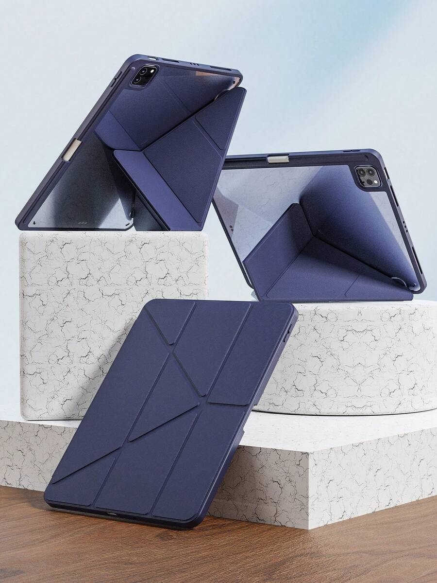 Stoßfeste einfarbige Y-Falt Schutzhülle, kompatibel mit 11 Zoll (A16 2025), bietet Mehrwinkel-Schutz, mit Apple Pencil Slot, Acrylrückseite und Anti-Biegung Design, geeignet für 10. Generation (2022), inklusive Linsenschutzfolie, passt auch für Air 4/Air 5/Air 11 (M2)/Air 11 (M3) 2025, 7./8./9. Generation (10.2") und Pro 11 (2018, 2020, 2021, 2022) Frühlingsgeschenk