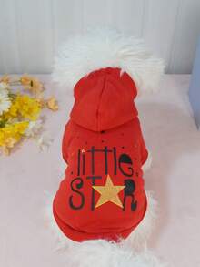 Red Star Hoodie Sweatshirt Outerwear For Pets, Pomeranian & Poodle