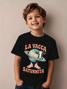 Italian Brain Rot Memes, Funny Aesthetics, Boys' T-Shirts, Boys' Funny Pattern T-Shirts - Parody Designs Suitable For Anime Exhibitions, Theme Parties, And Daily Wear, Ideal Gifts For Boys - Black4(Đen) - Xem 1