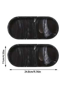 2pcs Vanity Tray Set, Decorative Silicone Storage Tray In Black Color, Small Tray For Bathroom Sink, Bathtub, Kitchen Sink And Toilet, Christmas Home Decor, Decor, Christmas, Table Decor, Wooden Tray, Old Money Style, Flower Vase, Plates, Wooden Tray, Plate, Coffee Table, Decorative Tray, Table Decor, Ornaments Home, Black Ornaments, Sofa Arm Tray, Boho Vibes,For Holiday Beach, Bathroom Collection, Bedroom Collection, Large Capacity - màu đen - Xem 18