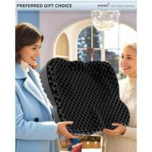 Enlarged 19.7" Gel Seat Cushion, Egg Gel Chair Pads For Wheelchair Pressure Coccyx Sciatica Pain Relief, Cooling Desk Seat Cushion For Kayak, Car, Office Chair Long Sitting[Black]-657741 - 黑色19716135英寸 - 查看 10