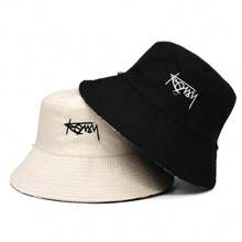 Męski modny kapelusz typu bucket hat, nadruk kokosowy, 2 dostępne kolory, codzienny/plażowy kapelusz przeciwsłoneczny