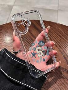 1pc Minimalist Fashion Shell, Starfish, Seashell Letter S Space Shell Transparent Shockproof TPU Phone Case, Compatible With Apple XS/XS Max/XR/11 12 13 14 15 16 Pro/Pro Max/14 15 16 Plus, Can Be Given As Holiday Gift To Partner And Friends