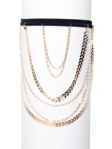 1pc Multilayer Elastic Band & Chain Design Sexy Thigh Chain For Women - Multicolor - View 14