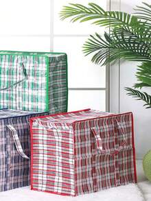 Túi đựng đồ chống nước cầm tay dung tích lớn 5/2/1 chiếc, Túi đựng quần áo dung tích lớn, Túi quà tặng ông già Noel, Túi đựng quần áo mùa đông, Túi đựng chăn, Túi đựng đồ di chuyển bền - Túi đựng đồ có khóa kéo tái sử dụng, Túi đựng đồ in lưới chống thấm nước bằng vải Oxford, Đựng quần áo, Túi đựng hành lý cho học sinh khi trở lại trường, Túi du lịch, Giáng sinh, Lễ tạ ơn - Đỏ và trắng - Xem 12