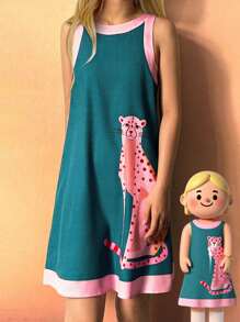 Vestido casual y holgado para mujer para vacaciones en la playa con estampados de estrella de mar, cuadros azul y blanco, limón, sardina y bloques de color, para primavera/verano - Azul - Ver 6