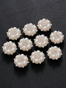 1/2/4个装优雅水钻仿珍珠纽扣套，女士水晶纽扣套，可拆卸夹式纽扣套，水晶装饰纽扣，带钳子按扣，适用于连衣裙、西装、礼服、衬衫等配饰，铅灰色 - 彩色 - 查看 7