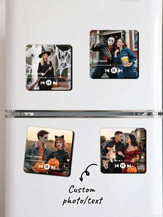 1pc Customized Music Acrylic Fridge Magnet, Personalized Photo & Song Magnetic Music Fridge Sticker, Home Decor, Fridge Decoration, Musical Art Romantic Gift, Birthday, Wedding Anniversary, Graduation, Mother's Day, Father's Day, Multifunctional, Adjustable, Decorative, Reusable, Elegant, Cute
