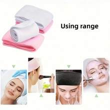 3pcs Women's Adjustable Headbands-Made Of Soft Knitted Acetate Fiber, Non-Slip And Water-Absorbing,Providing Comfort That Stays In Place During Washing Faces, Makeup Application, Styling, Sports, And Yoga, Highly Absorbent, Suitable For Both Women And Girls, Reusable And Durable Headbands - 粉色 - 查看 3