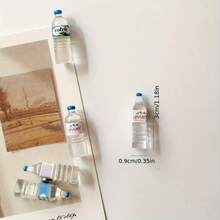 12 件/6 件/3 件迷你水瓶冰箱贴 - 逼真的饮料主题树脂冰箱贴，椭圆形耐用厨房和办公室装饰，紧凑尺寸可容纳照片和笔记，俏皮的家居配件，有趣的冰箱贴，便笺夹，趣味配件，坚固的结构，礼品购物袋，装饰性磁铁，持久装饰，照片展示磁铁 - 彩色 - 查看 4