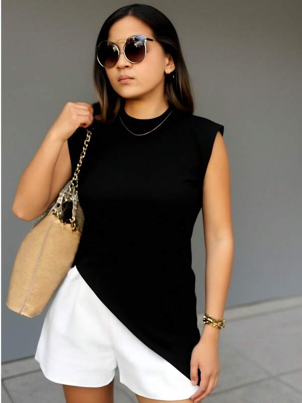 BLUSA MUSCLE TEE ASSIMÉTRICA ELEGANTE