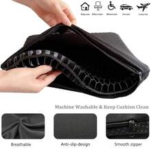 Gel Seat Cushion, Double Thick Egg Gel Cushion For Pressure Pain Relief, Breathable Wheelchair Cushion Chair Pads For Car Seat Office Chair (16x14x1.65inch)-973700 - 2-黑色超大1919165英寸 - 查看 3