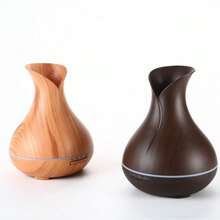 Humidificador de aire con luz LED difusor de aroma aceite esencial sin filtro hogar yoga oficina hotel dormitorio portátil decoración saludable silencioso - Marrón - Ver 2