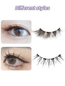 MAANGE Bộ 2 cặp mi giả từ tính, kèm nhíp, có thể tái sử dụng, mi dày đan chéo, thiết kế tự nhiên, phù hợp để sử dụng hàng ngày, đi làm, học tập, du lịch, dự tiệc và các dịp khác. - màu đen - Xem 4