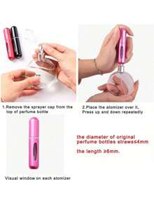 Perfume Bottle 5PCS Mini Refillable Perfume Atomizers - Portable Travel Fragrance Spray Bottles With Empty Pump Cases (5ML Scent Atomizers For Everyday Use), Perfume Bottle Perfume Refillable Bottle - Multicolor - View 6