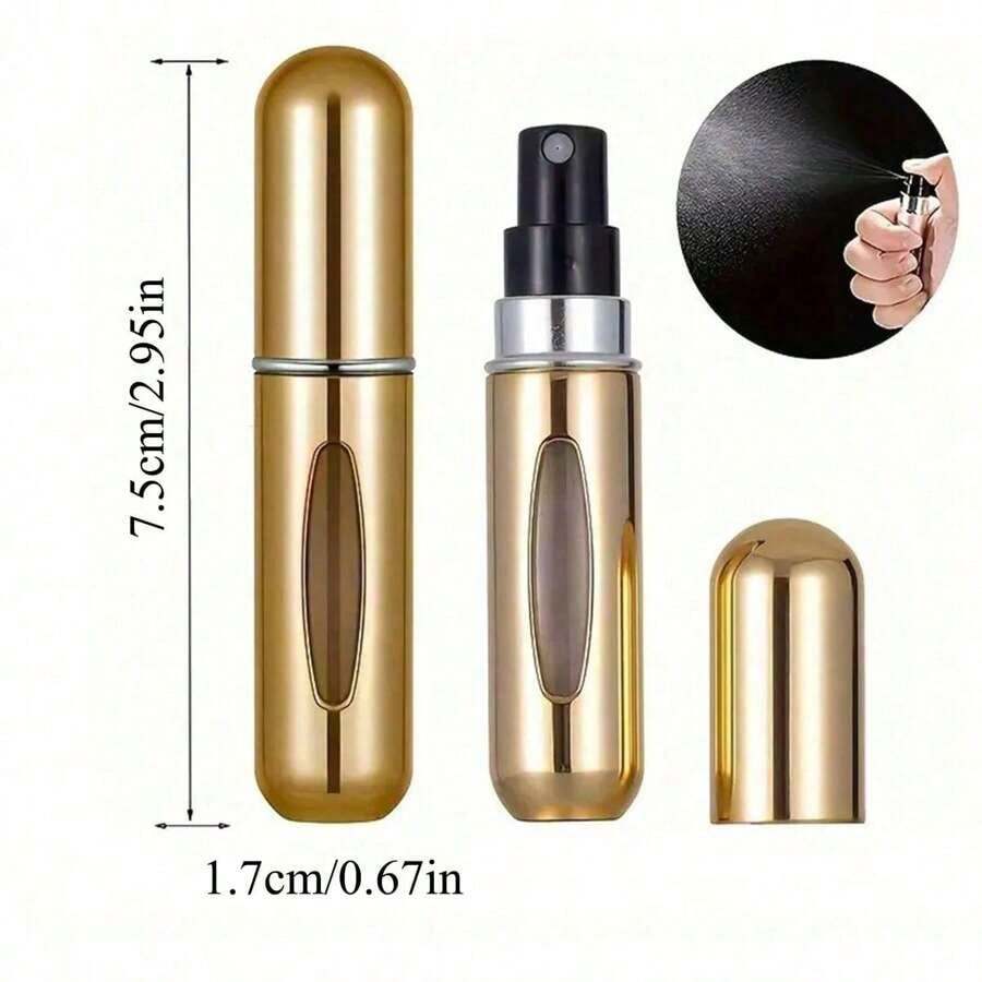 1/3/5Pcs,5ml Perfume Bottle With Bottom Filling, Perfume Bottle Self-Pump Type, , Refillable Spray Bottle, Portable Cosmetic Bottle